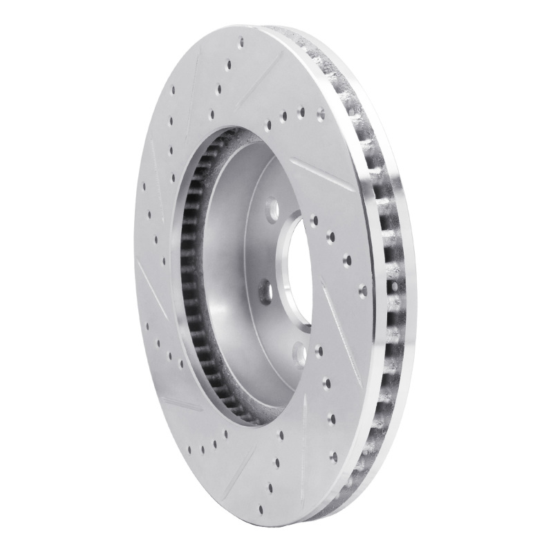 Dodge Durango Brake Rotor (1) - Front Right - R1 Concepts - Drilled & Slotted - Silver - 2003